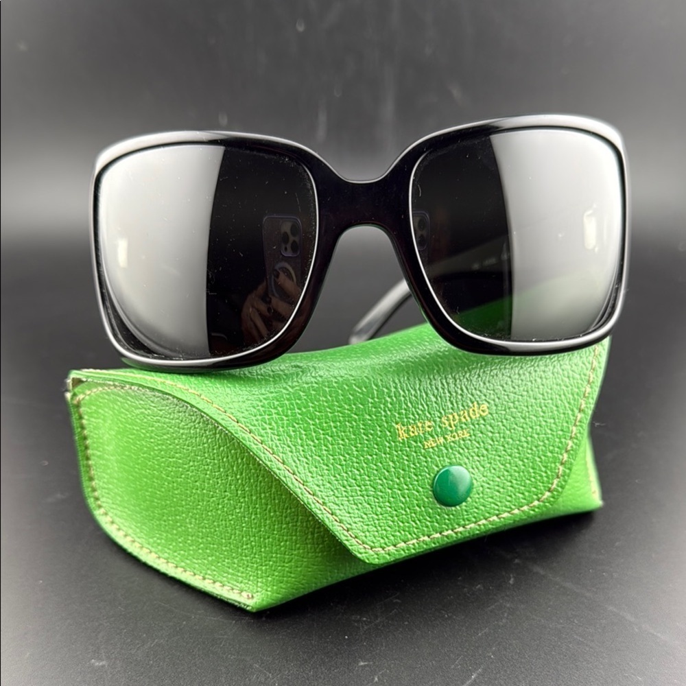 Kate Spade Black Sunglasses with Green Case